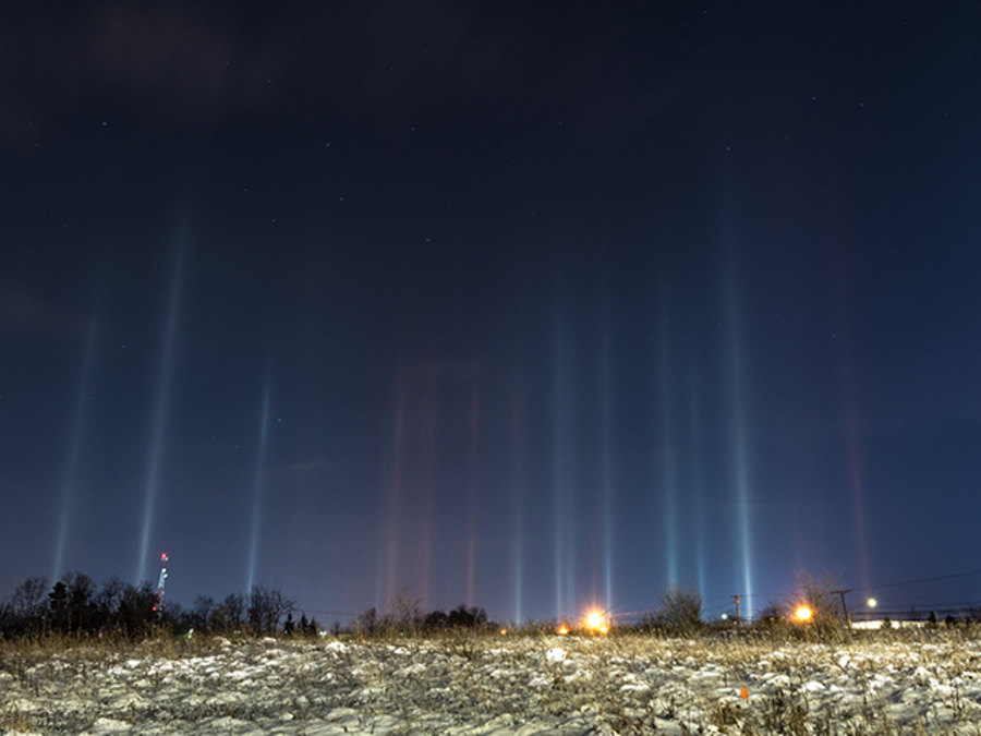 Light pillars, an incredible optical phenomenon, were spotted in